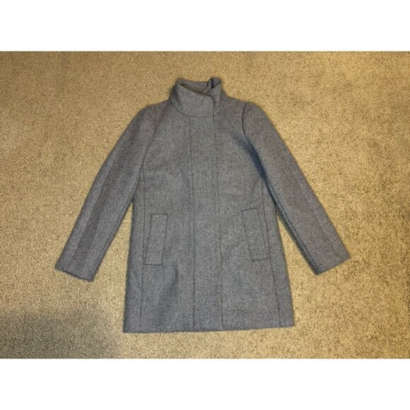 JCREW Mercantile Classic Gray Wool Cocoon Coat Jacket Sz 00 Career Professional - Picture 3 of 11